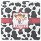 Cowprint Cowgirl Square Coaster Rubber Back - Single