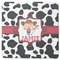 Cowprint Cowgirl Square Rubber Backed Coaster (Personalized)