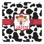Cowprint Cowgirl Square Decal - XLarge (Personalized)