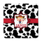 Cowprint Cowgirl Square Fridge Magnet - FRONT