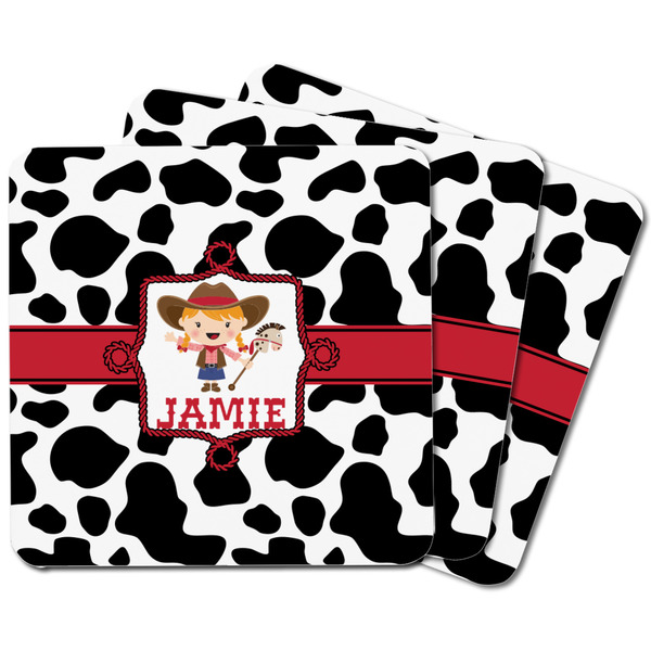 Cowprint Cowgirl Square Fridge Magnet - MAIN