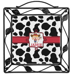 Cowprint Cowgirl Square Trivet (Personalized)