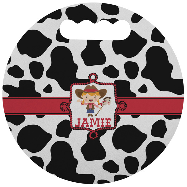 Custom Cowprint Cowgirl Stadium Cushion (Round) (Personalized)