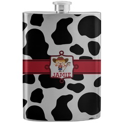 Cowprint Cowgirl Stainless Steel Flask (Personalized)