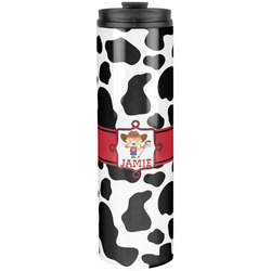 Cowprint Cowgirl Stainless Steel Skinny Tumbler - 20 oz (Personalized)