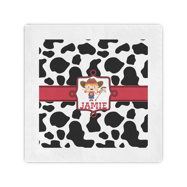 Custom Cowprint Cowgirl Cocktail Napkins (Personalized)