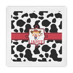 Cowprint Cowgirl Standard Decorative Napkins (Personalized)