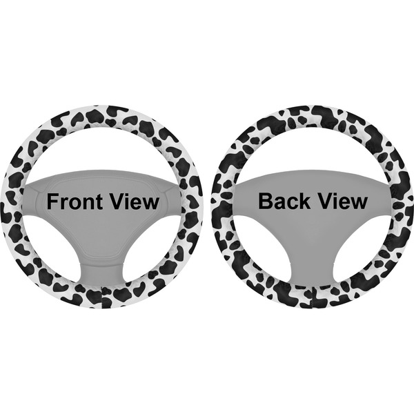Cowprint Cowgirl Steering Wheel Cover- Front and Back