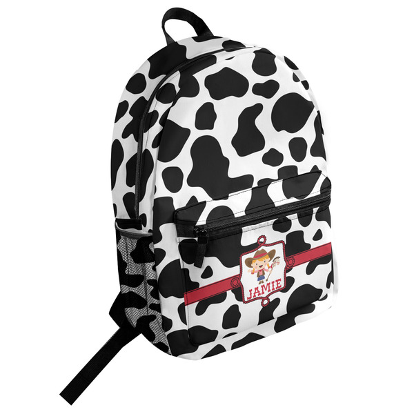Custom Cowprint Cowgirl Student Backpack (Personalized)