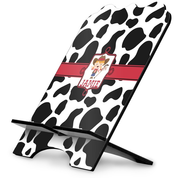 Custom Cowprint Cowgirl Stylized Tablet Stand (Personalized)
