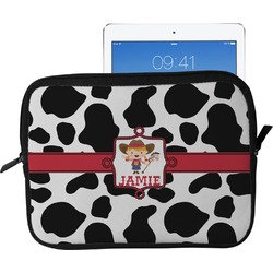 Cowprint Cowgirl Tablet Case / Sleeve - Large (Personalized)