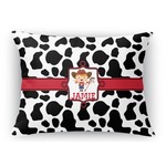 Cowprint Cowgirl Rectangular Throw Pillow Case (Personalized)