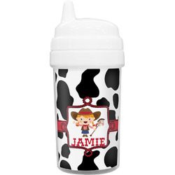 Cowprint Cowgirl Toddler Sippy Cup (Personalized)