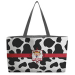 Cowprint Cowgirl Beach Totes Bag - w/ Black Handles (Personalized)