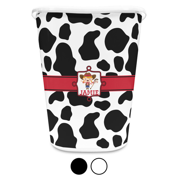 Cowprint Cowgirl Custom Waste Basket
