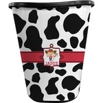 Cowprint Cowgirl Waste Basket - Double Sided (Black) (Personalized)