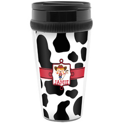 Cowprint Cowgirl Acrylic Travel Mug without Handle (Personalized)