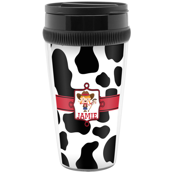 Custom Cowprint Cowgirl Acrylic Travel Mug without Handle (Personalized)