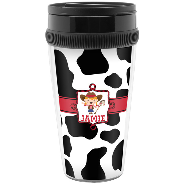 Cowprint & Cowgirl or Cowboy Travel Mug