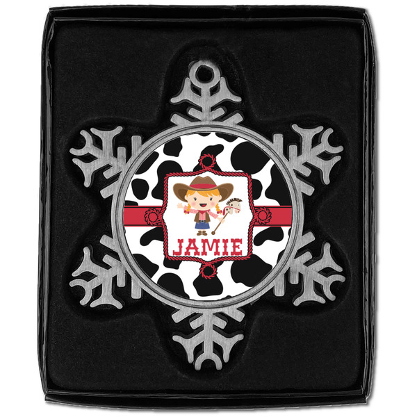 Cowprint Cowgirl Vintage Snowflake - In box