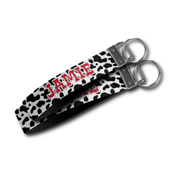 Cowprint Cowgirl Webbing Keychain FOBs - Size Comparison