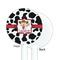 Cowprint Cowgirl White Plastic 5.5" Stir Stick - Single Sided - Round - Front & Back