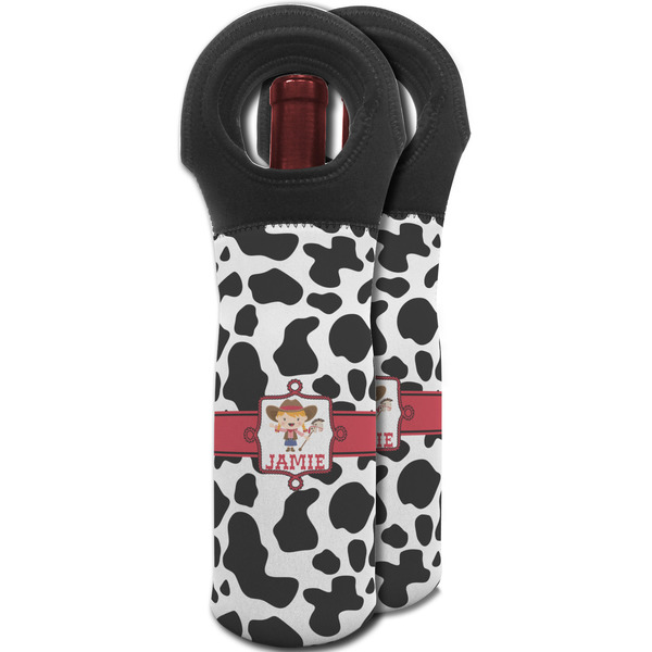 Cowprint Cowgirl Wine Tote Bag - MAIN