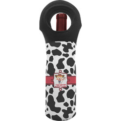 Cowprint Cowgirl Wine Tote Bag (Personalized)
