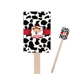 Cowprint Cowgirl 6.25" Rectangle Wooden Stir Sticks - Double Sided (Personalized)