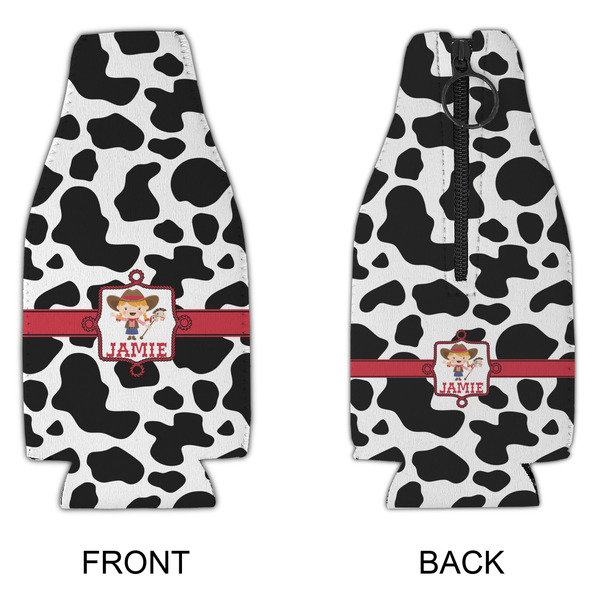 Cowprint Cowgirl Zipper Bottle Cooler - APPROVAL