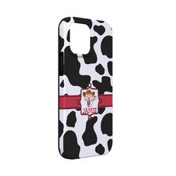 Cowprint Cowgirl iPhone Case - Rubber Lined - iPhone 13 Mini (Personalized)
