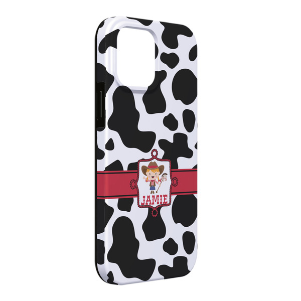 Custom Cowprint Cowgirl iPhone Case - Rubber Lined - iPhone 13 Pro Max (Personalized)