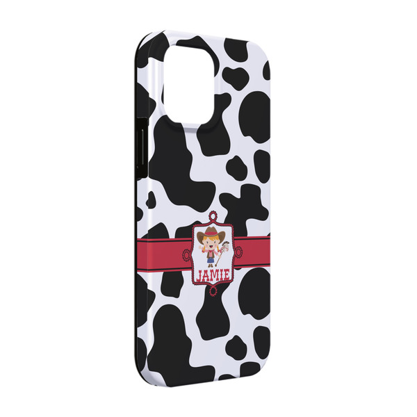 Custom Cowprint Cowgirl iPhone Case - Rubber Lined - iPhone 13 Pro (Personalized)