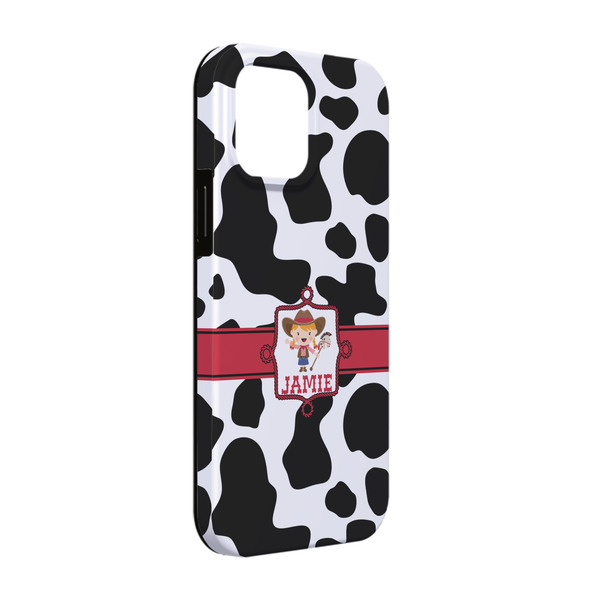 Custom Cowprint Cowgirl iPhone Case - Rubber Lined - iPhone 13 (Personalized)