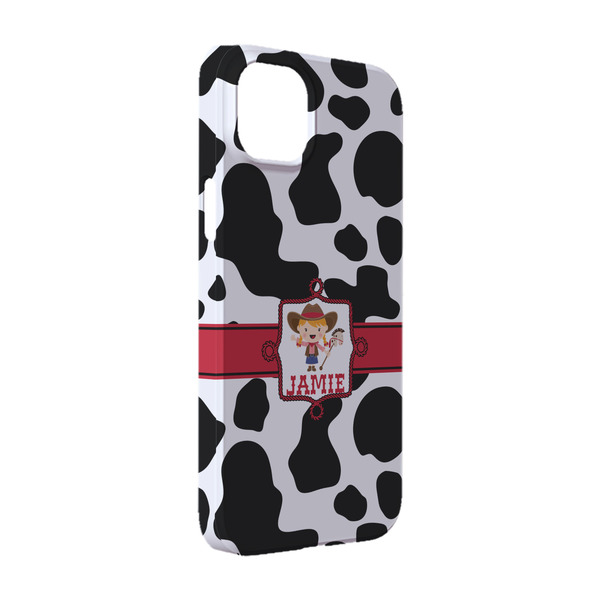 Custom Cowprint Cowgirl iPhone Case - Plastic - iPhone 14 (Personalized)