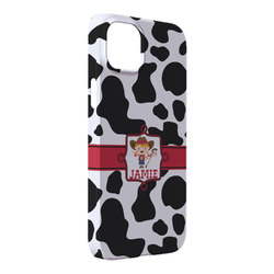 Cowprint Cowgirl iPhone Case - Plastic - iPhone 14 Plus (Personalized)