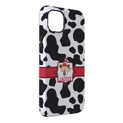 Cowprint Cowgirl iPhone Case - Rubber Lined - iPhone 14 Plus (Personalized)