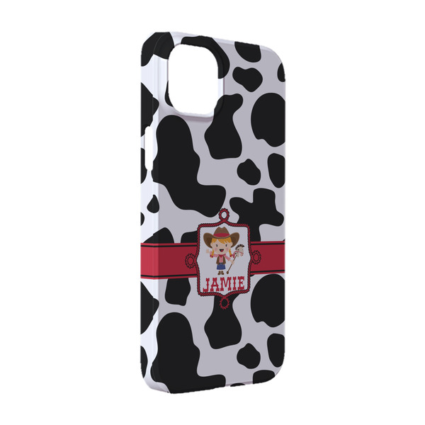 Custom Cowprint Cowgirl iPhone Case - Plastic - iPhone 14 Pro (Personalized)