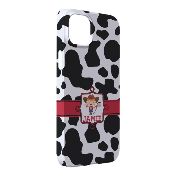Custom Cowprint Cowgirl iPhone Case - Plastic - iPhone 14 Pro Max (Personalized)