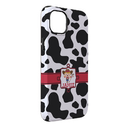 Cowprint Cowgirl iPhone Case - Rubber Lined - iPhone 14 Pro Max (Personalized)