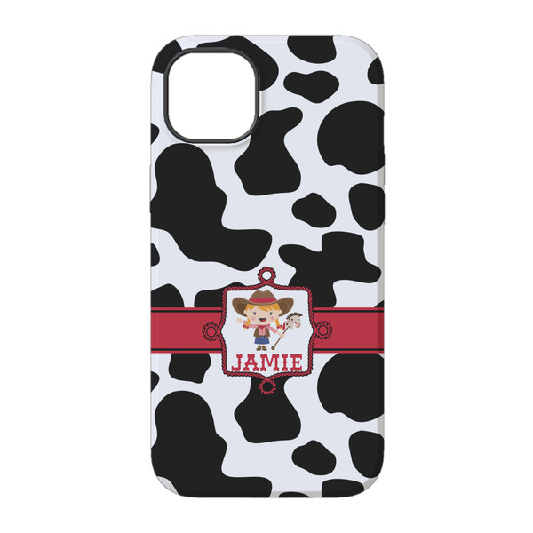 Cowprint Cowgirl iPhone 14 Pro Tough Case - Back