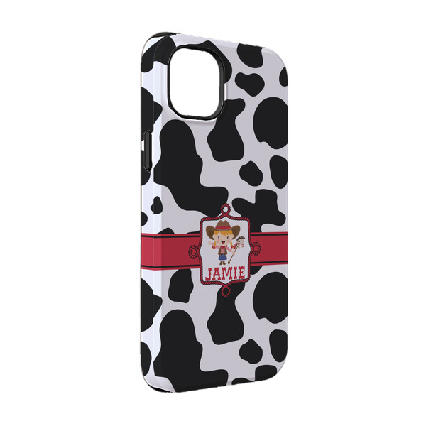 Custom Cowprint Cowgirl iPhone Case - Rubber Lined - iPhone 14 (Personalized)