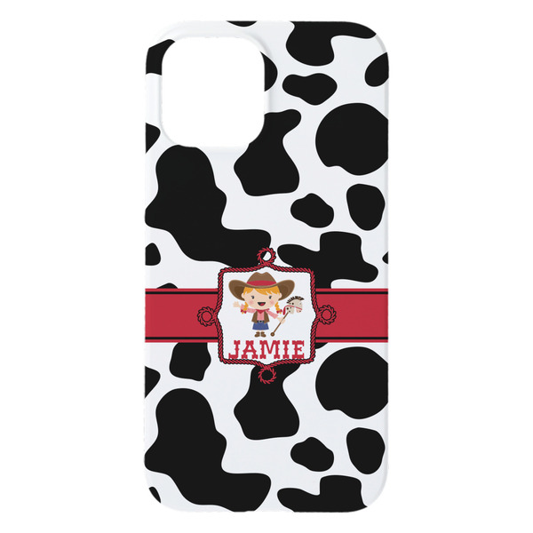Cowprint Cowgirl iPhone 15 Plus Case - Back