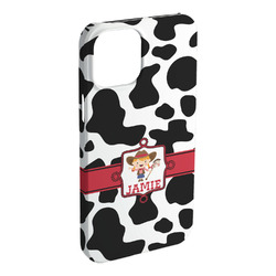 Cowprint Cowgirl iPhone Case - Plastic (Personalized)