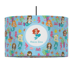 Mermaids 12" Drum Pendant Lamp - Fabric (Personalized)