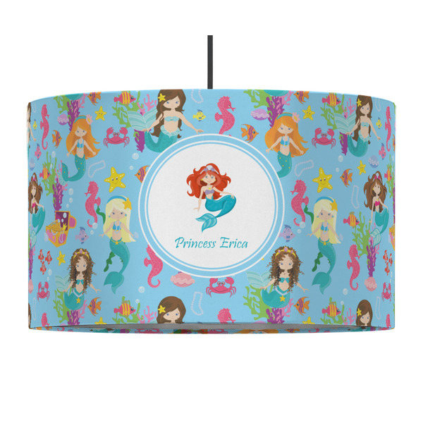 Custom Mermaids 12" Drum Pendant Lamp - Fabric (Personalized)