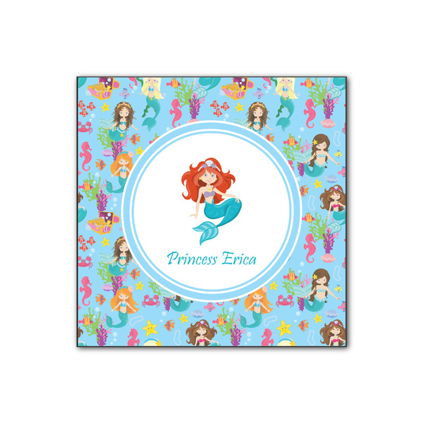 Custom Mermaids Wood Print - 12x12 (Personalized)