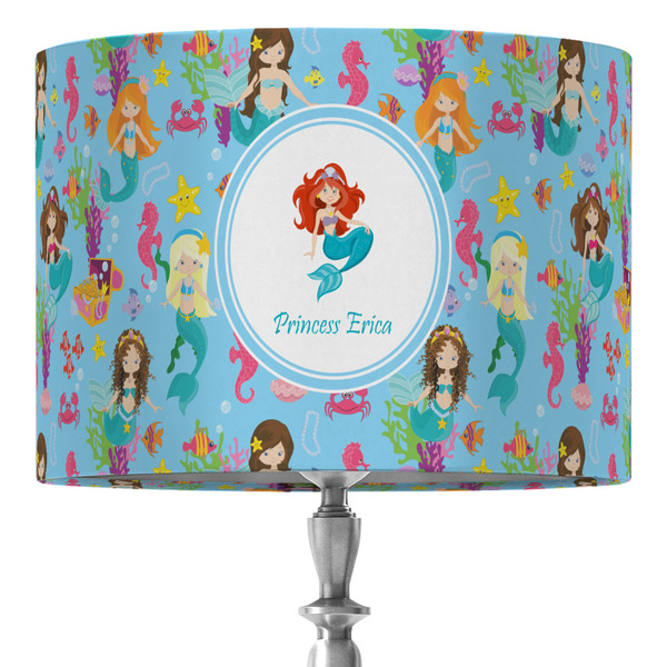 Custom Mermaids 16" Drum Lamp Shade - Fabric (Personalized)