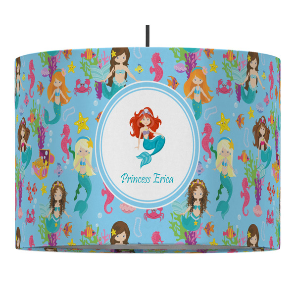 Custom Mermaids 16" Drum Pendant Lamp - Fabric (Personalized)