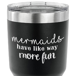 Mermaids 30 oz Stainless Steel Tumbler - Black - Double Sided (Personalized)